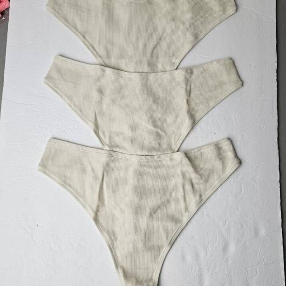 3 pair SKIMS RIBBED COTTON PANTY NWT